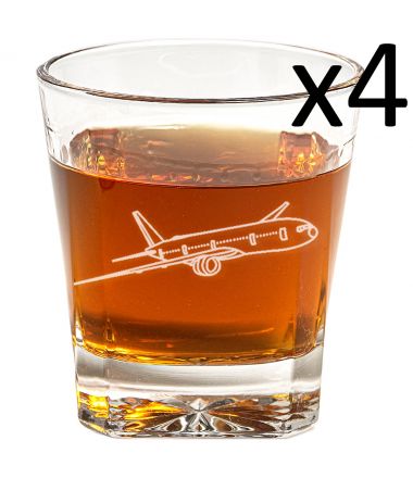 Commercial Airplane Glasses | Set of 4