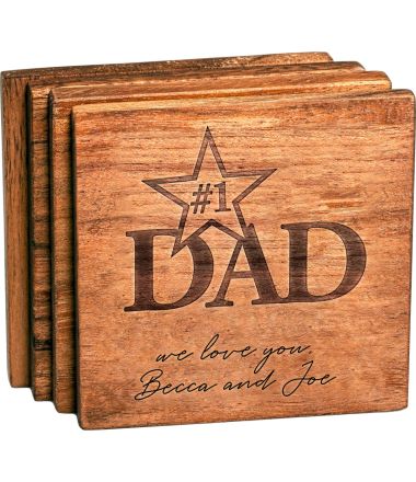 #1 Dad Father's Day Coaster Set