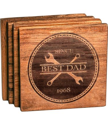 Best Dad Father's Day Coaster Set