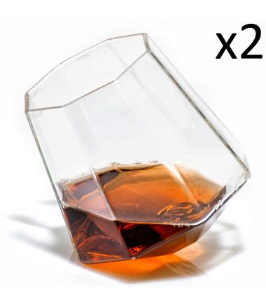 Diamond Whiskey Glasses - Set of Two