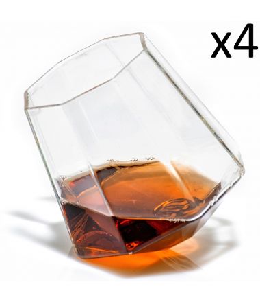 Diamond Whiskey Glasses - Set of Four