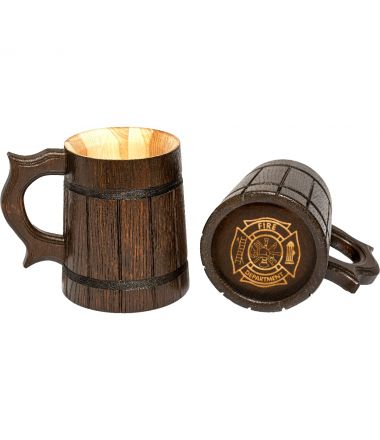 Firefighters Wooden Mug
