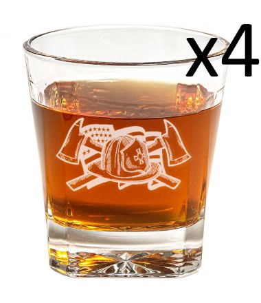 Firefighter Whiskey Glasses - Set of Four