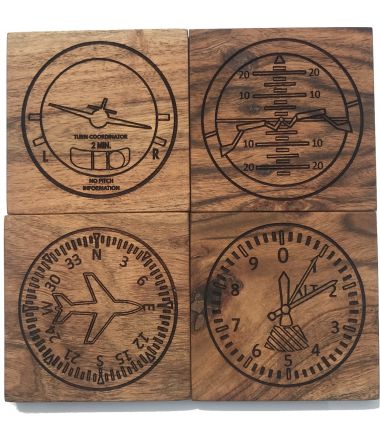 Pilot Instrument Panel Coasters