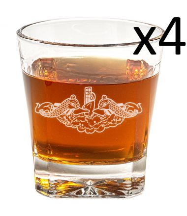 Submarine Warfare Whiskey Glasses - Set of Four