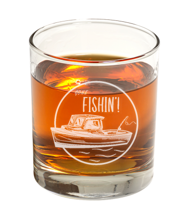 Gone Boat Fishin' Glass (Set of 2)
